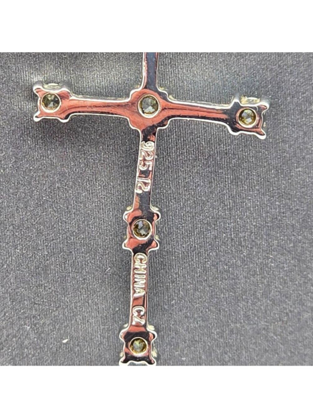 Ross-Simons Sterling Silver CZ Stick Cross Pendant Necklace 24" Box Chain - Picture 7 of 9